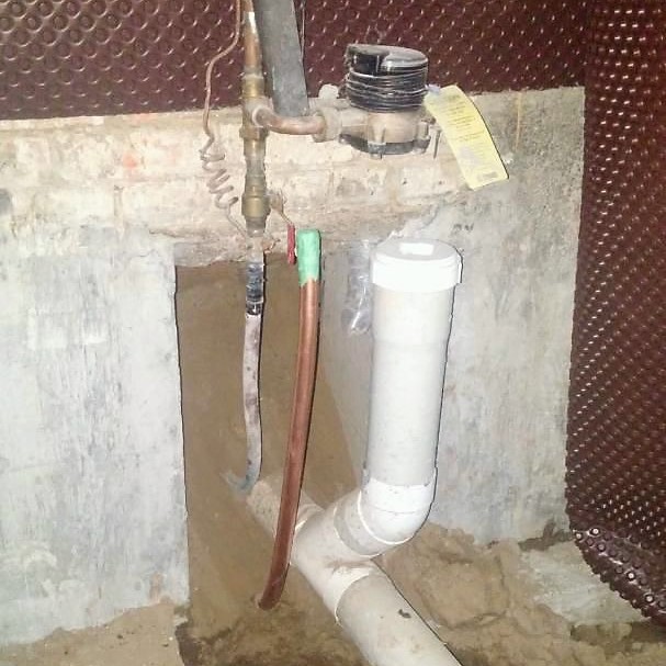 connecting the water line to a home