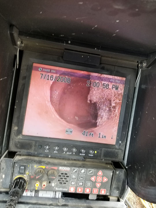 Trenchless water line camera inspection