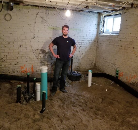 New basement drains installed