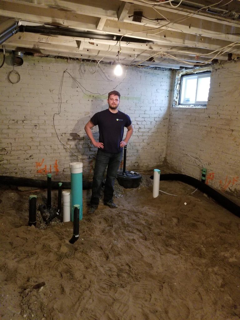 New basement drains installed