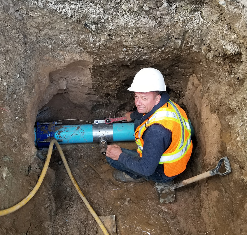 Water main repair in Toronto