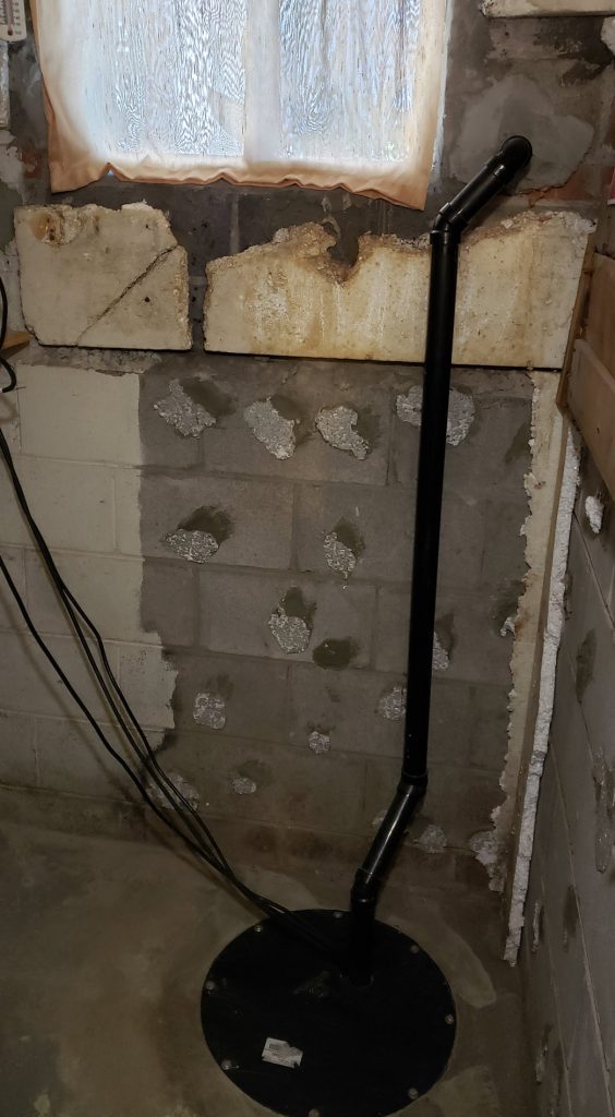 sump prump installed in a basement
