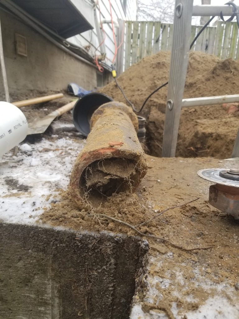 Sewer line installation