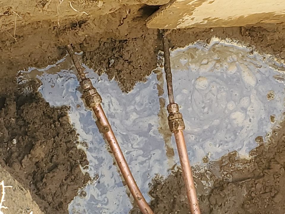 Double Copper Water Line To City Water Main Connection  