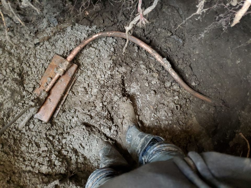 new copper water line connected to main water line of the city